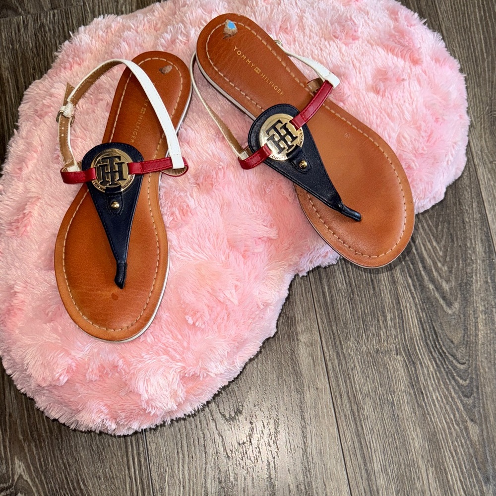 Tommy Hilfiger Navy and Red Sandals